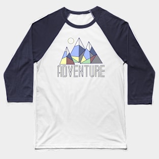 Geometric Adventure Mountains Baseball T-Shirt